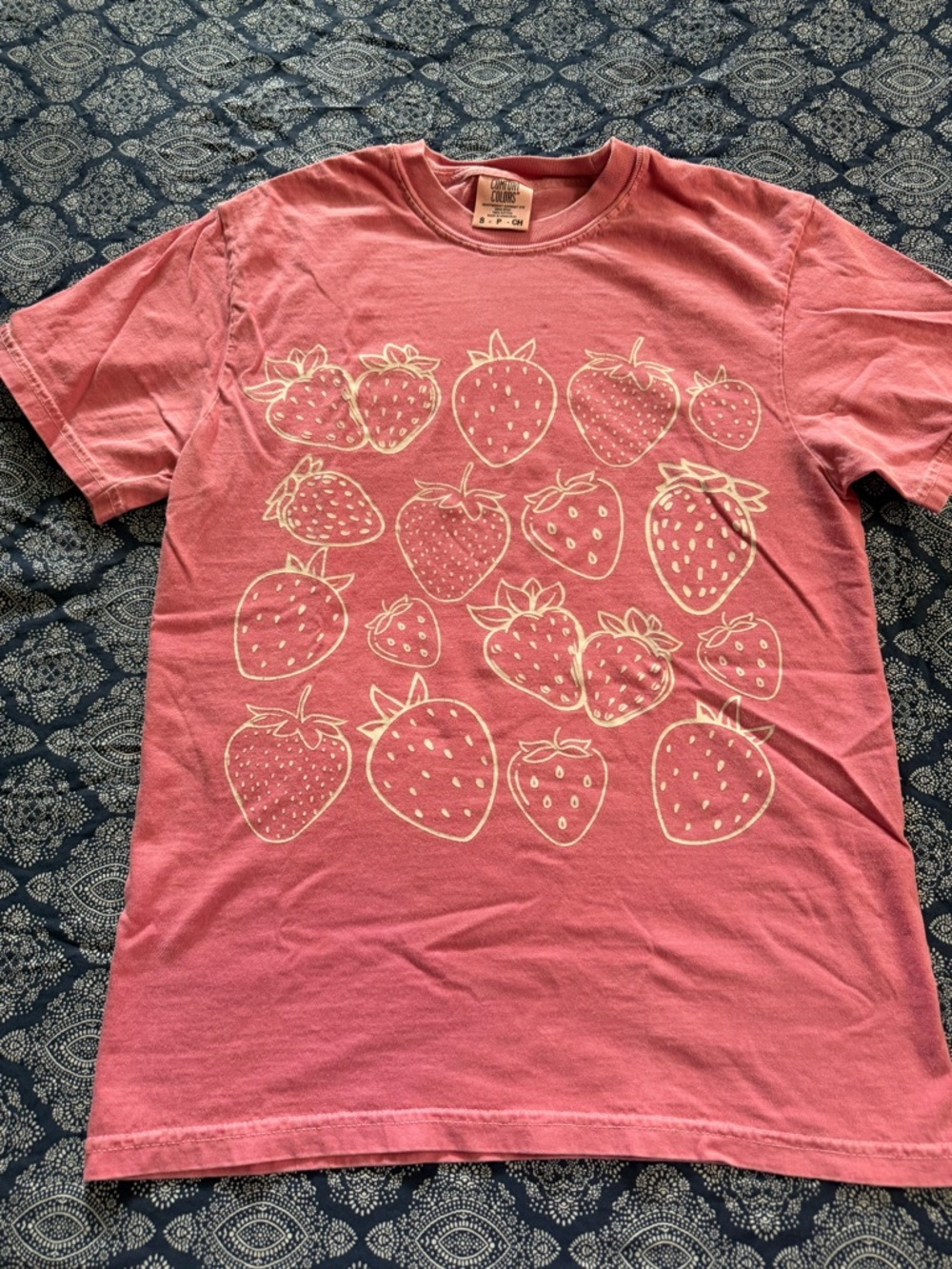 Comfort Colors Pink Strawberry Graphic Tee